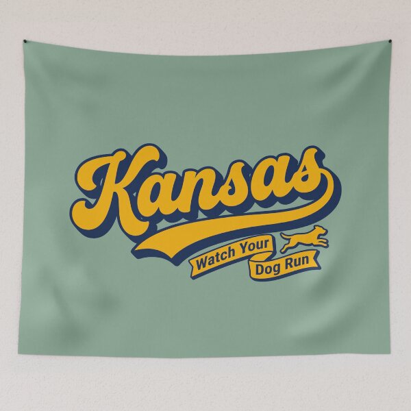 Item preview, Kansas Retro Script Watch Your Dog Run Vintage designed and sold by Cozy-Old-Pub.