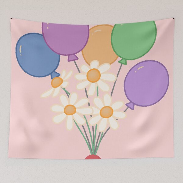 Item preview, Lovely Daisy Flower and Colorful Balloon Bouquet designed and sold by ubborn.