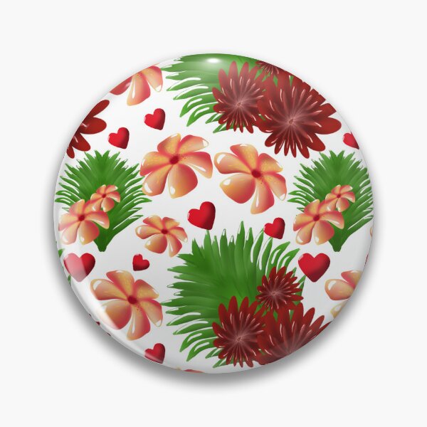 Item preview, Red Floral Heart Pattern Aesthetic Seamless Flower Design Bold Botanical Print designed and sold by HopeAndHustle.