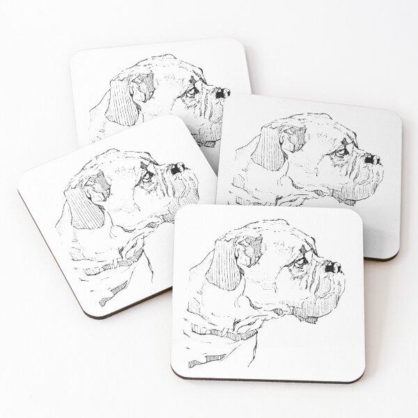 Item preview, Boxer Dog Drawing | Boxer Dog Lover Gift | Strong Loyal Dog Line Art Print designed and sold by ArtofDogsbySeb.