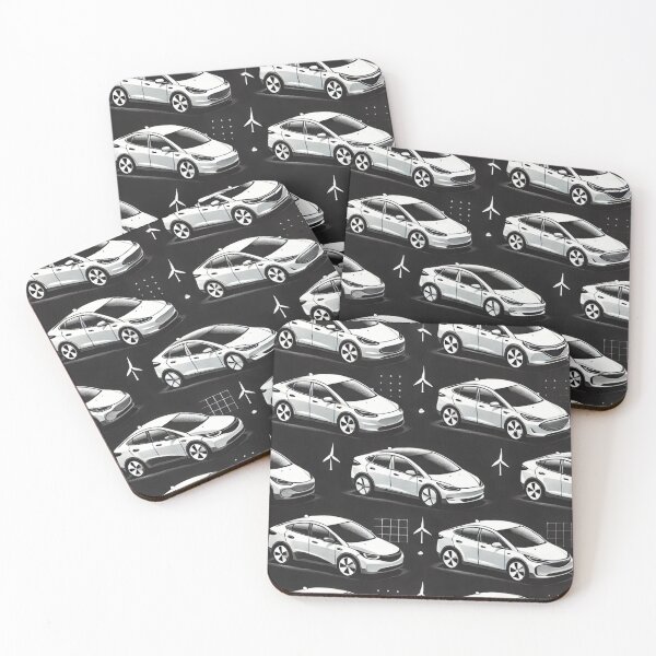 Item preview, Red Tesla Model 3 Cubist Pattern designed and sold by TEEJAMBOREE.