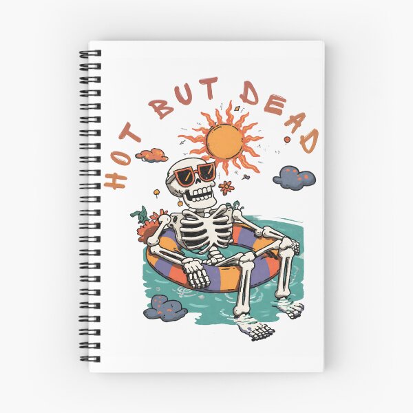 Item preview, Hot To Dead Funny Skeleton Summer Float Beach Vibes Retro Sunset Tropical Chill designed and sold by Region.