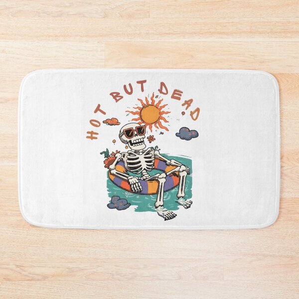 Item preview, Hot To Dead Funny Skeleton Summer Float Beach Vibes Retro Sunset Tropical Chill designed and sold by Region.