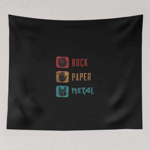 Item preview, Rock Paper Scissors Metal Horns - Heavy Metal Wins Everything Puns designed and sold by KhayalSaezo.