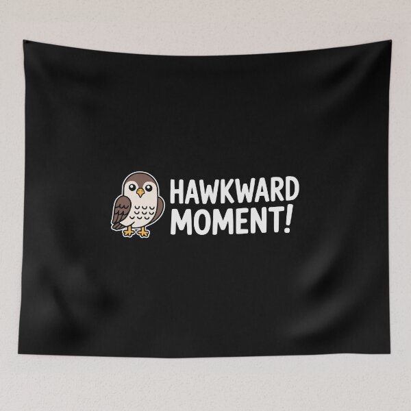 Item preview, Hawkward Moment! Funny Hawk Pun Illustration designed and sold by PMCreative.