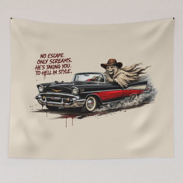 Item preview, Hell Ride Classic Car Skeleton Driver designed and sold by Retro Arabica.