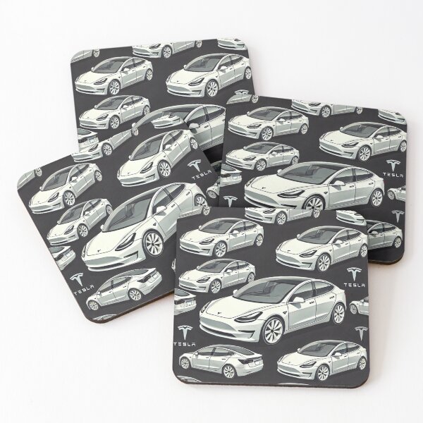 Item preview, Red Tesla Model 3 Cubist Pattern designed and sold by TEEJAMBOREE.
