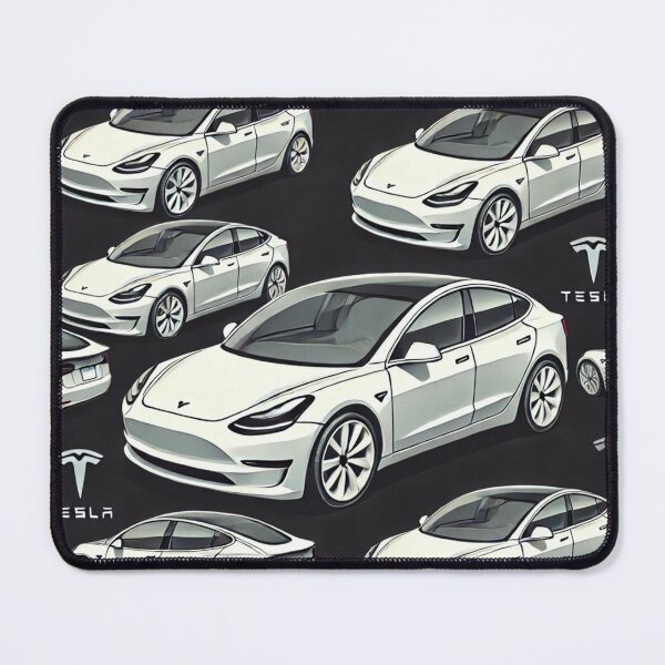Item preview, Red Tesla Model 3 Cubist Pattern designed and sold by TEEJAMBOREE.