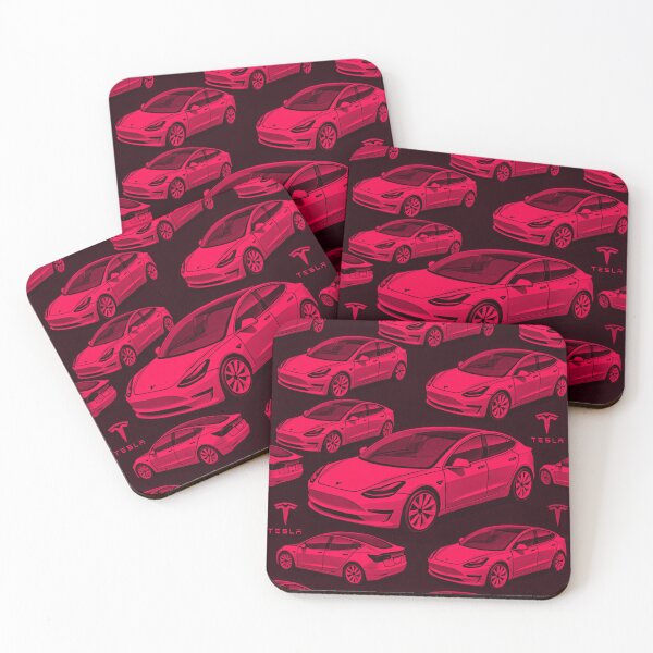 Item preview, Red Tesla Model 3 Cubist Pattern designed and sold by TEEJAMBOREE.