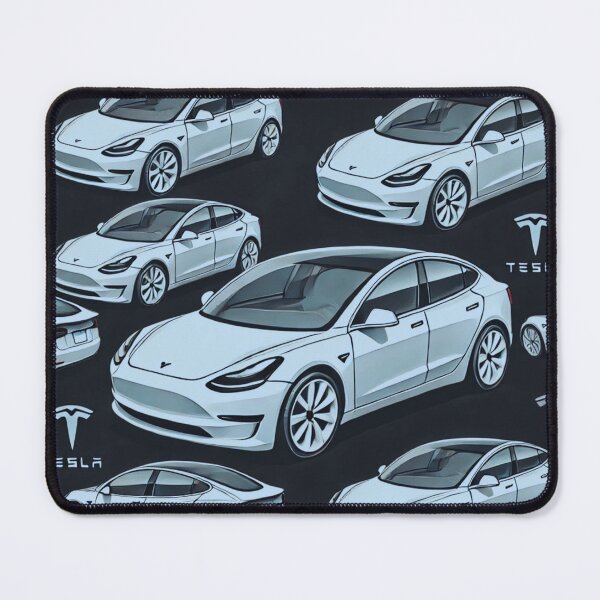 Item preview, Red Tesla Model 3 Cubist Pattern designed and sold by TEEJAMBOREE.