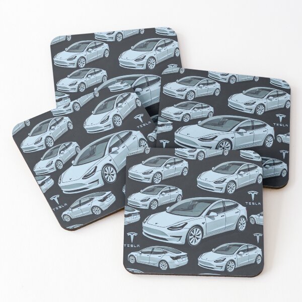 Item preview, Red Tesla Model 3 Cubist Pattern designed and sold by TEEJAMBOREE.