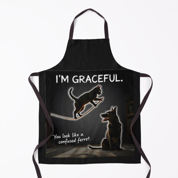 Item preview, Cat: “I’m graceful.” Dog: “You look like a confused ferret.” designed and sold by Creative-RE.