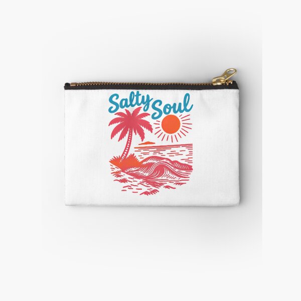 Artikelvorschau, Stay Salty Tropical Beach Sunset — Retro Surf Style Wave and Palm Tree Illustration entworfen und verkauft von Colorful-Garden.