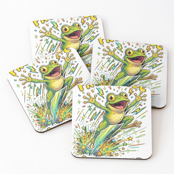 Aperçu de l'œuvre Mode grenouille activé, design amusant de grenouille sauteuse et d'explosion d'énergie créée et vendue par EKHOAISTORE.