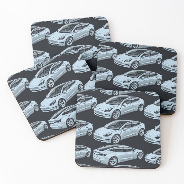 Item preview, Red Tesla Model 3 Cubist Pattern designed and sold by TEEJAMBOREE.