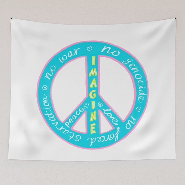 Item preview, Peace & Love Message Design – Imagine No War, Peace Symbol Blue Pink Aesthetic designed and sold by covetedcove.