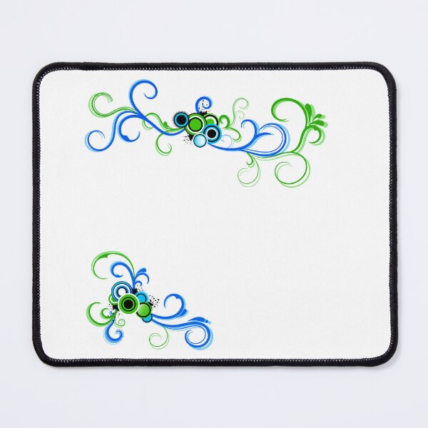 Item preview, Vector Flourish Y2K Frutiger Metro Blue and Green Square designed and sold by frutigerdesigns.