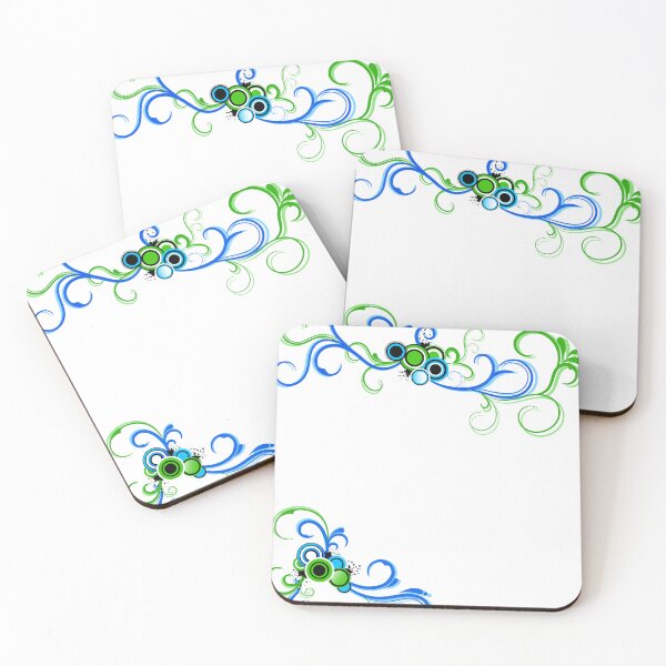 Item preview, Vector Flourish Y2K Frutiger Metro Blue and Green Square designed and sold by frutigerdesigns.