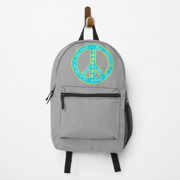 Item preview, Peace & Love Message Design – Imagine No War, Peace Symbol Bright Blue Yellow designed and sold by CovetedCove.