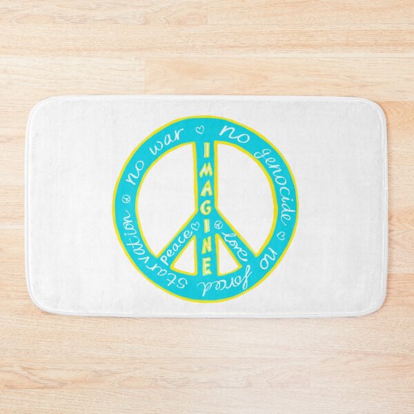 Item preview, Peace & Love Message Design – Imagine No War, Peace Symbol Bright Blue Yellow designed and sold by covetedcove.