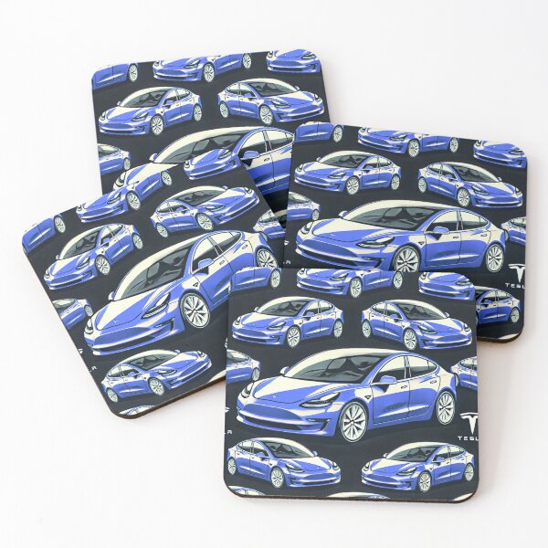Item preview, Red Tesla Model 3 Cubist Pattern designed and sold by TEEJAMBOREE.