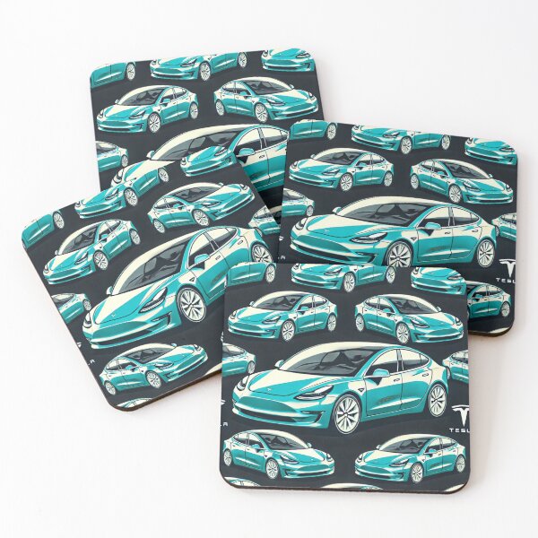 Item preview, Red Tesla Model 3 Cubist Pattern designed and sold by TEEJAMBOREE.