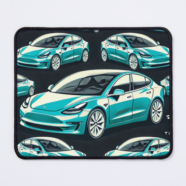 Item preview, Red Tesla Model 3 Cubist Pattern designed and sold by TEEJAMBOREE.