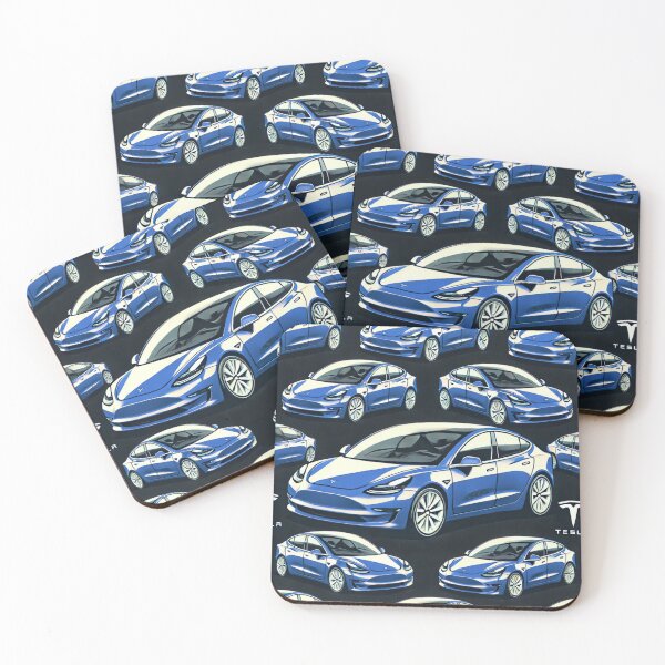 Item preview, Red Tesla Model 3 Cubist Pattern designed and sold by TEEJAMBOREE.