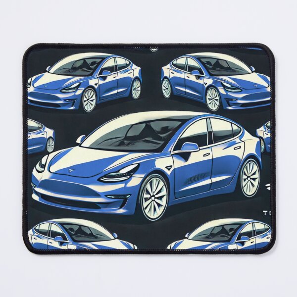 Item preview, Red Tesla Model 3 Cubist Pattern designed and sold by TEEJAMBOREE.