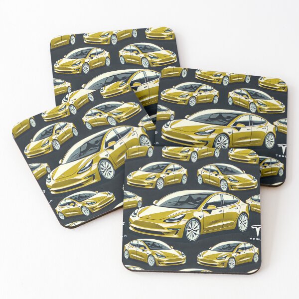 Item preview, Red Tesla Model 3 Cubist Pattern designed and sold by TEEJAMBOREE.