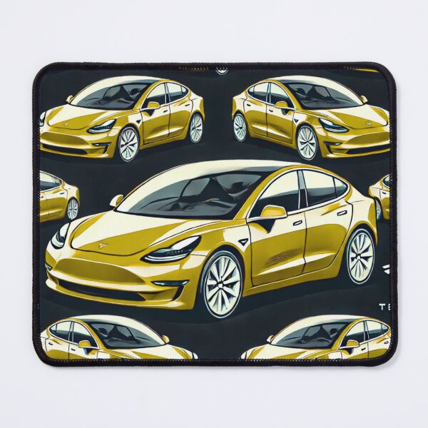 Item preview, Red Tesla Model 3 Cubist Pattern designed and sold by TEEJAMBOREE.