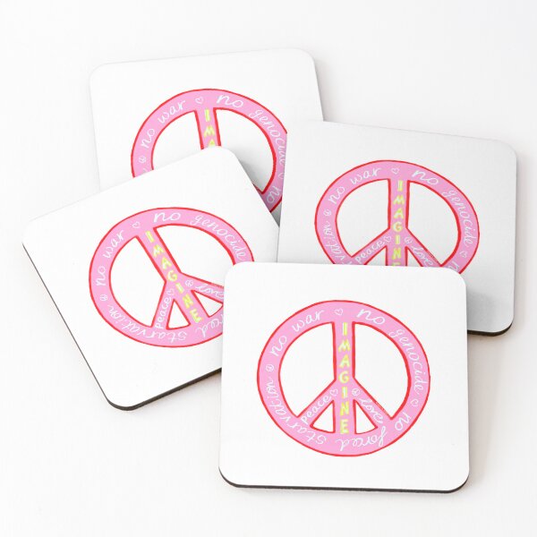 Item preview, Peace & Love Message Design – Imagine No War, Peace Symbol Vibrant Pink Red designed and sold by covetedcove.