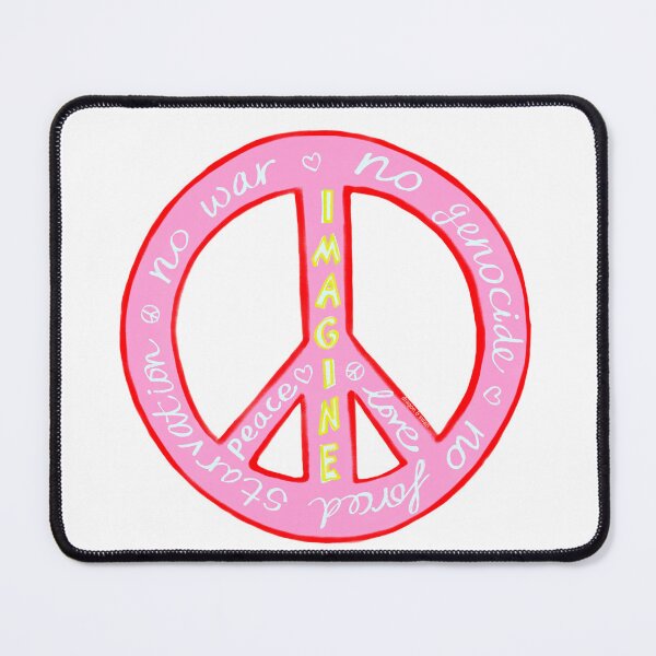 Item preview, Peace & Love Message Design – Imagine No War, Peace Symbol Vibrant Pink Red designed and sold by covetedcove.