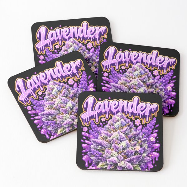 Item preview, Lavender Graffiti Art Print | Floral Lavender Indica Hybrid Bud Typography | Calming 420 designed and sold by WAUZ.