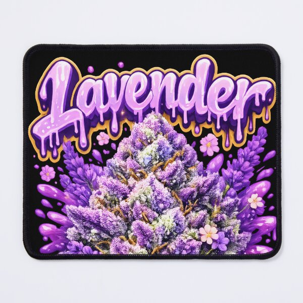 Item preview, Lavender Graffiti Art Print | Floral Lavender Indica Hybrid Bud Typography | Calming 420 designed and sold by WAUZ.