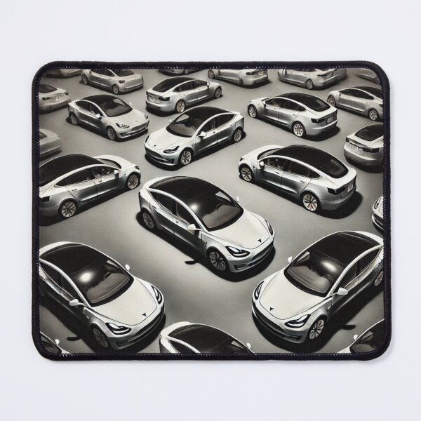 Item preview, Red Tesla Model 3 Cubist Pattern designed and sold by TEEJAMBOREE.