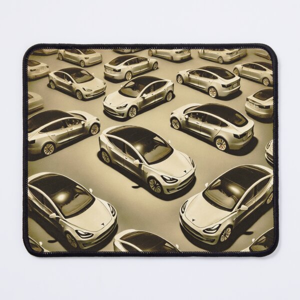 Item preview, Red Tesla Model 3 Cubist Pattern designed and sold by TEEJAMBOREE.