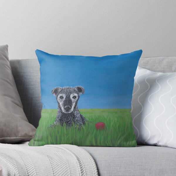 Item preview, Zed, My Patterdale, happy with blue skies and a ball designed and sold by PatterdaleZed.
