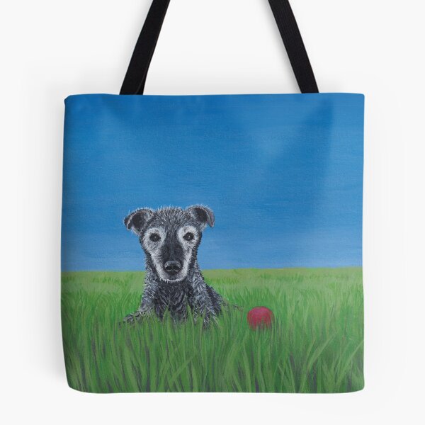 Item preview, Zed, My Patterdale, happy with blue skies and a ball designed and sold by PatterdaleZed.