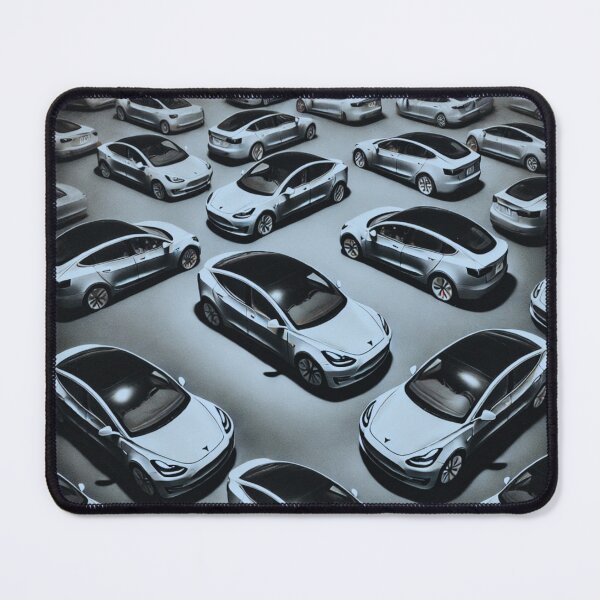Item preview, Red Tesla Model 3 Cubist Pattern designed and sold by TEEJAMBOREE.