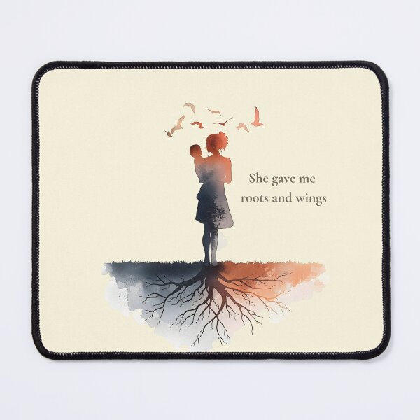Item preview, She Gave Me Roots and Wings – Minimalist Mother Love Quote Design designed and sold by Ofizkids.