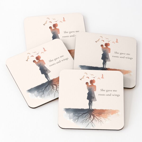 Item preview, She Gave Me Roots and Wings – Minimalist Mother Love Quote Design designed and sold by Ofizkids.