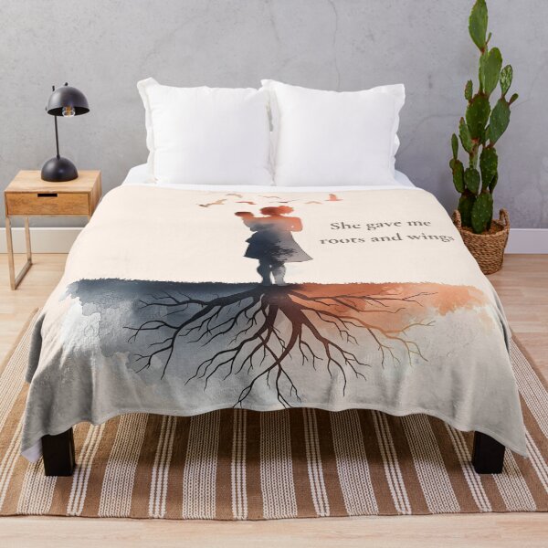 Item preview, She Gave Me Roots and Wings – Minimalist Mother Love Quote Design designed and sold by Ofizkids.