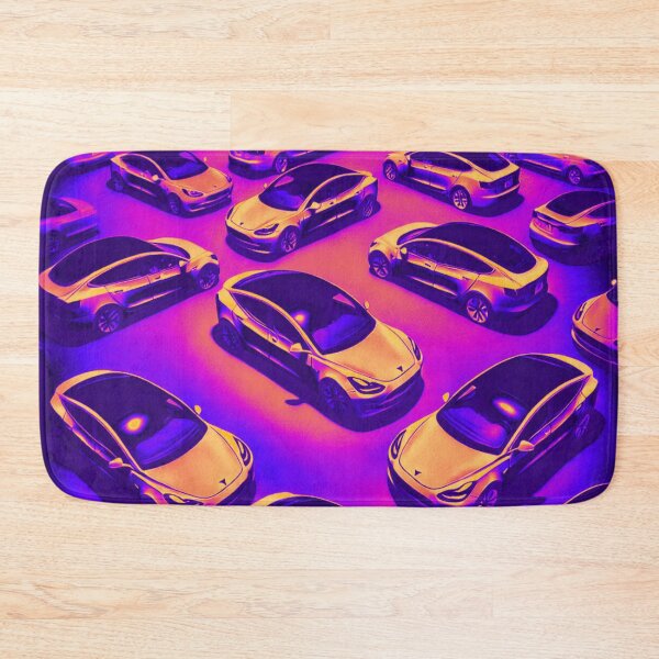 Item preview, Red Tesla Model 3 Cubist Pattern designed and sold by TEEJAMBOREE.