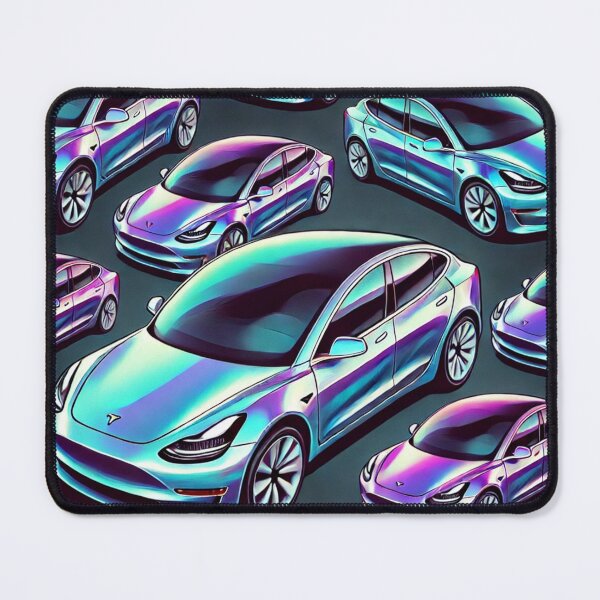 Item preview, Red Tesla Model 3 Cubist Pattern designed and sold by TEEJAMBOREE.