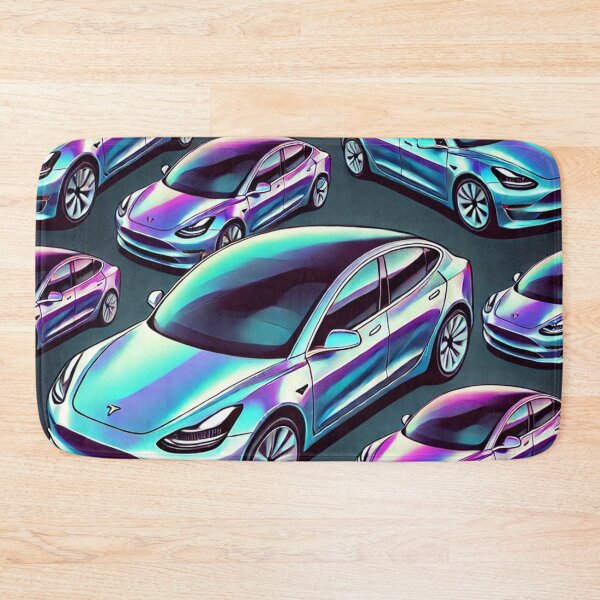 Item preview, Red Tesla Model 3 Cubist Pattern designed and sold by TEEJAMBOREE.