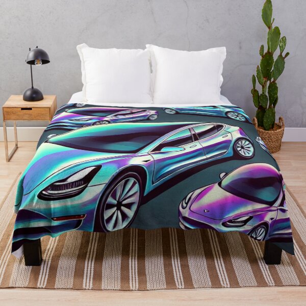 Item preview, Red Tesla Model 3 Cubist Pattern designed and sold by TEEJAMBOREE.