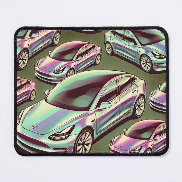 Item preview, Red Tesla Model 3 Cubist Pattern designed and sold by TEEJAMBOREE.