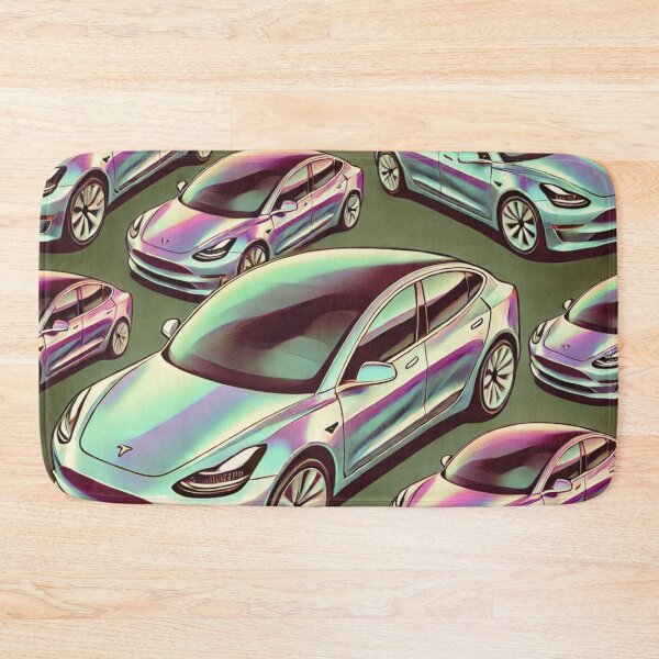 Item preview, Red Tesla Model 3 Cubist Pattern designed and sold by TEEJAMBOREE.