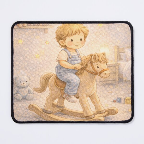 Item preview, Personalized Baby Boy Nursery Wall Art Rocking Horse Oliver Print designed and sold by LoveNurseries.